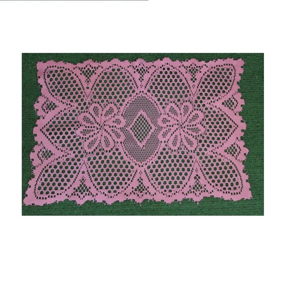 4-pc VINTAGE Fabric pink tablecloth napkin - Picture 1 of 4